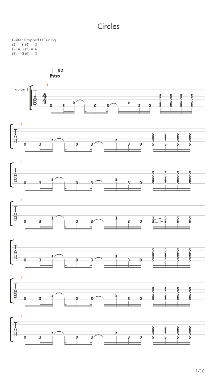 Circles吉他谱