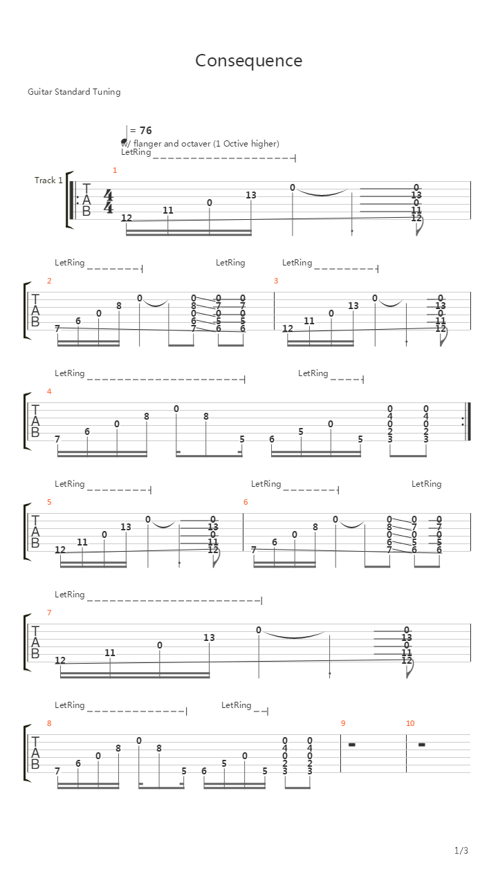 Consequence吉他谱
