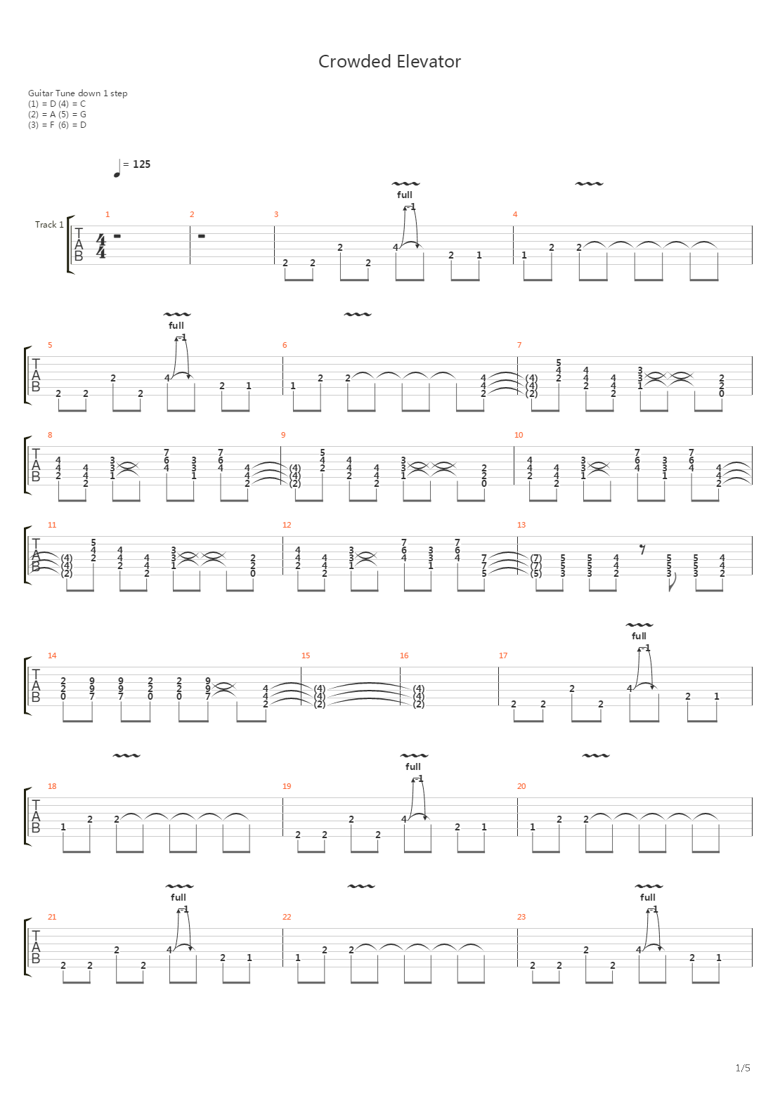 Crowded Elevator吉他谱
