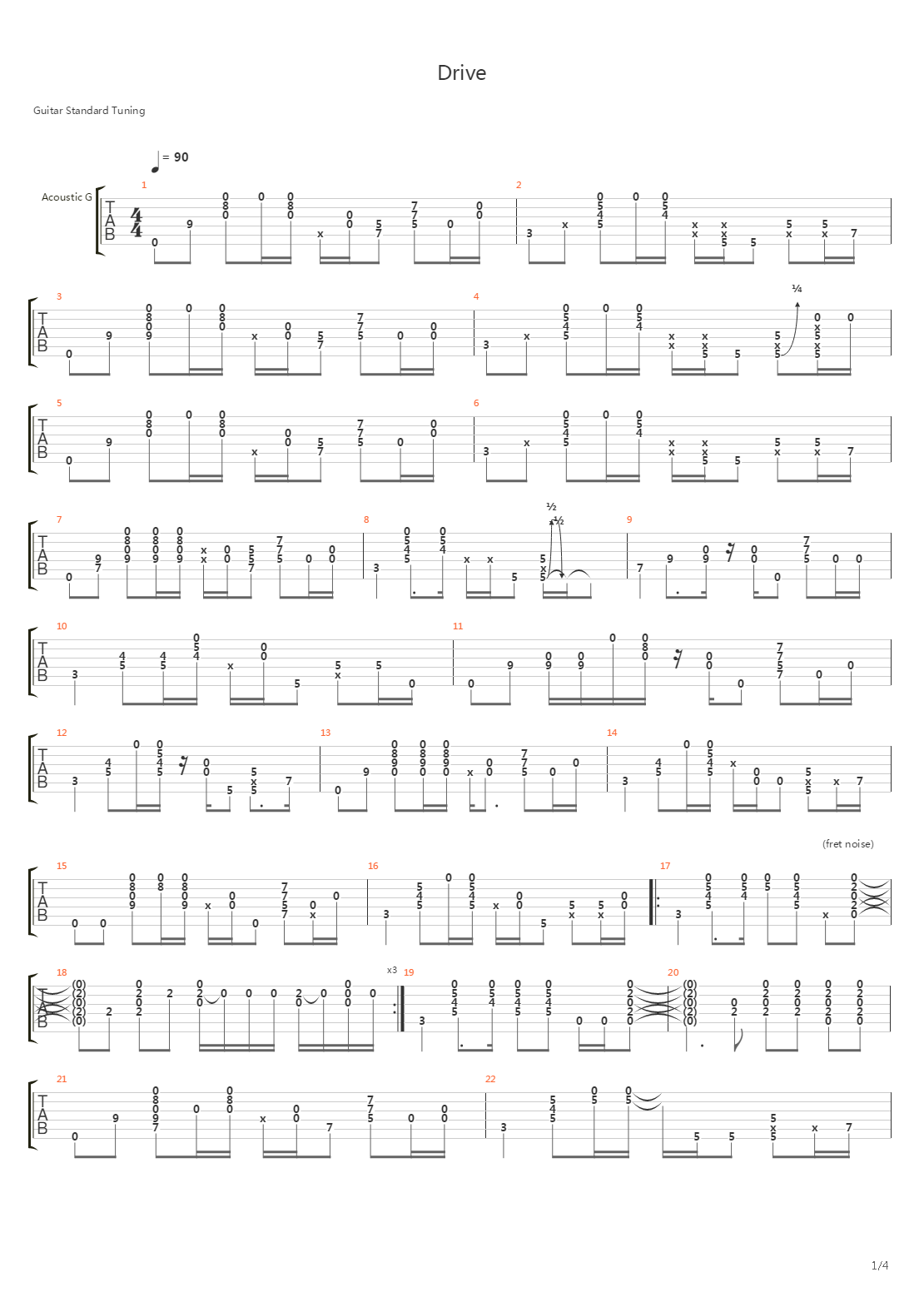 Drive吉他谱