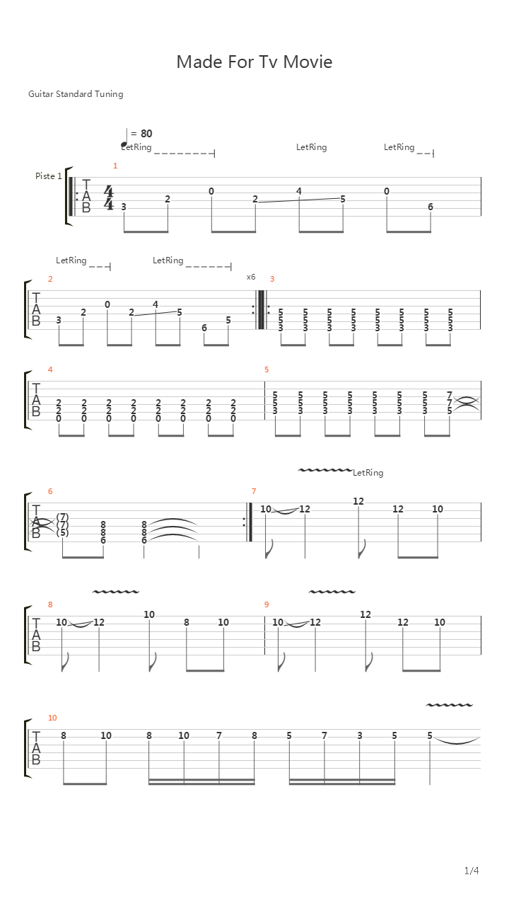 Made For Tv Movie吉他谱