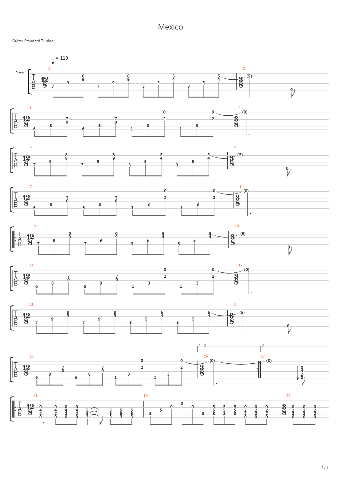 Mexico吉他谱