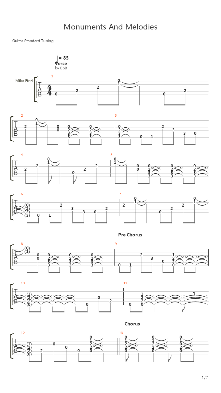 Monuments And Melodies吉他谱