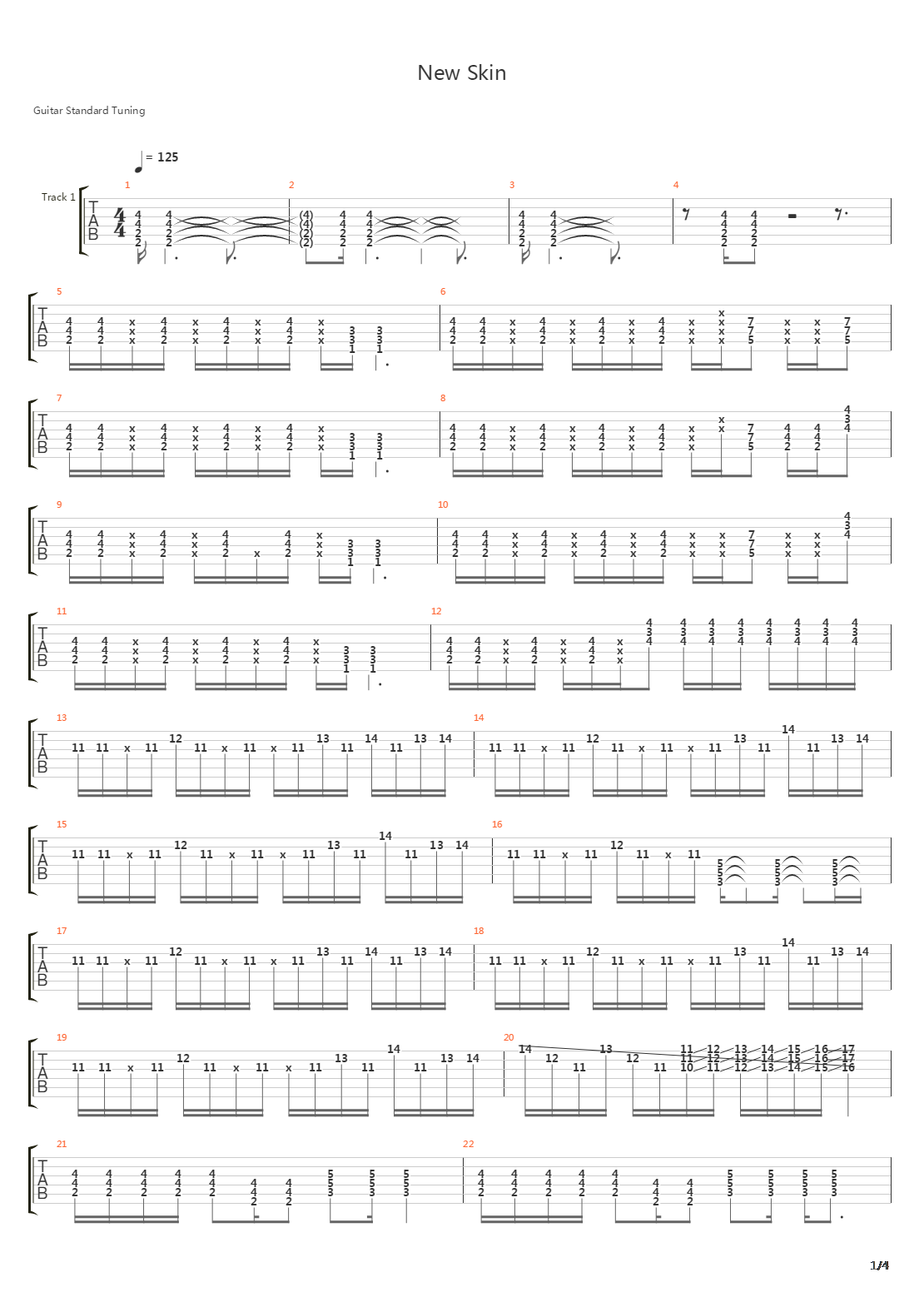 New Skin吉他谱