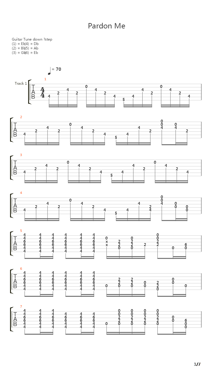 Pardon Me吉他谱