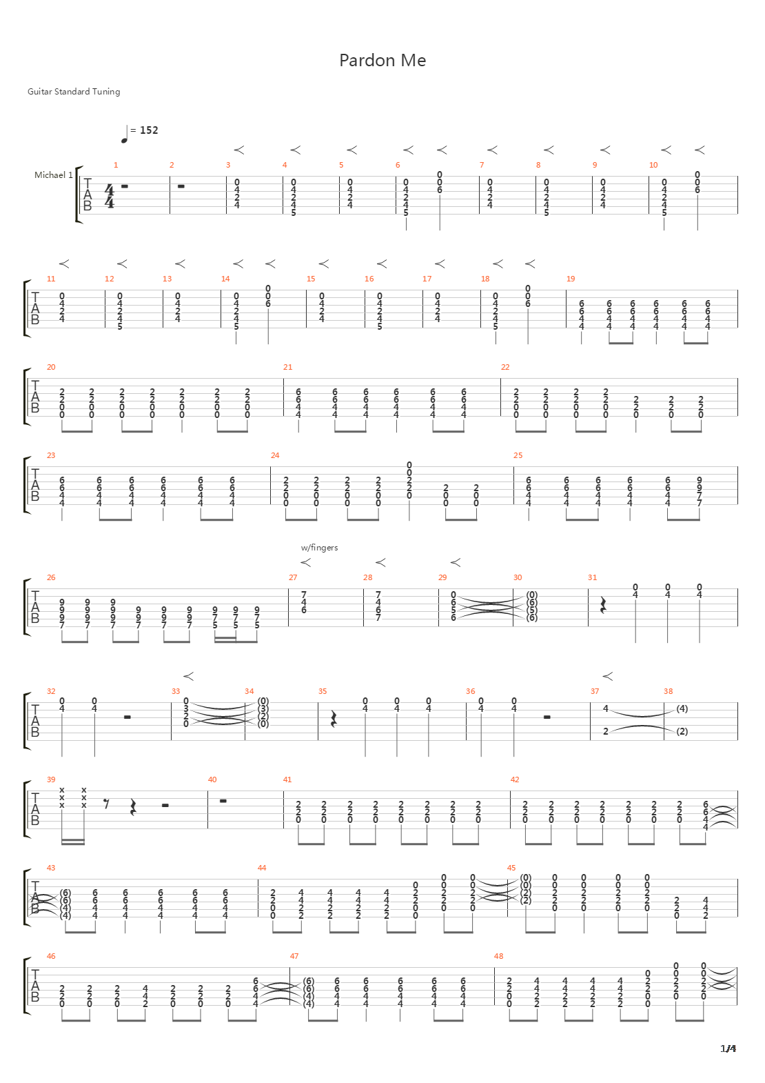Pardon Me吉他谱