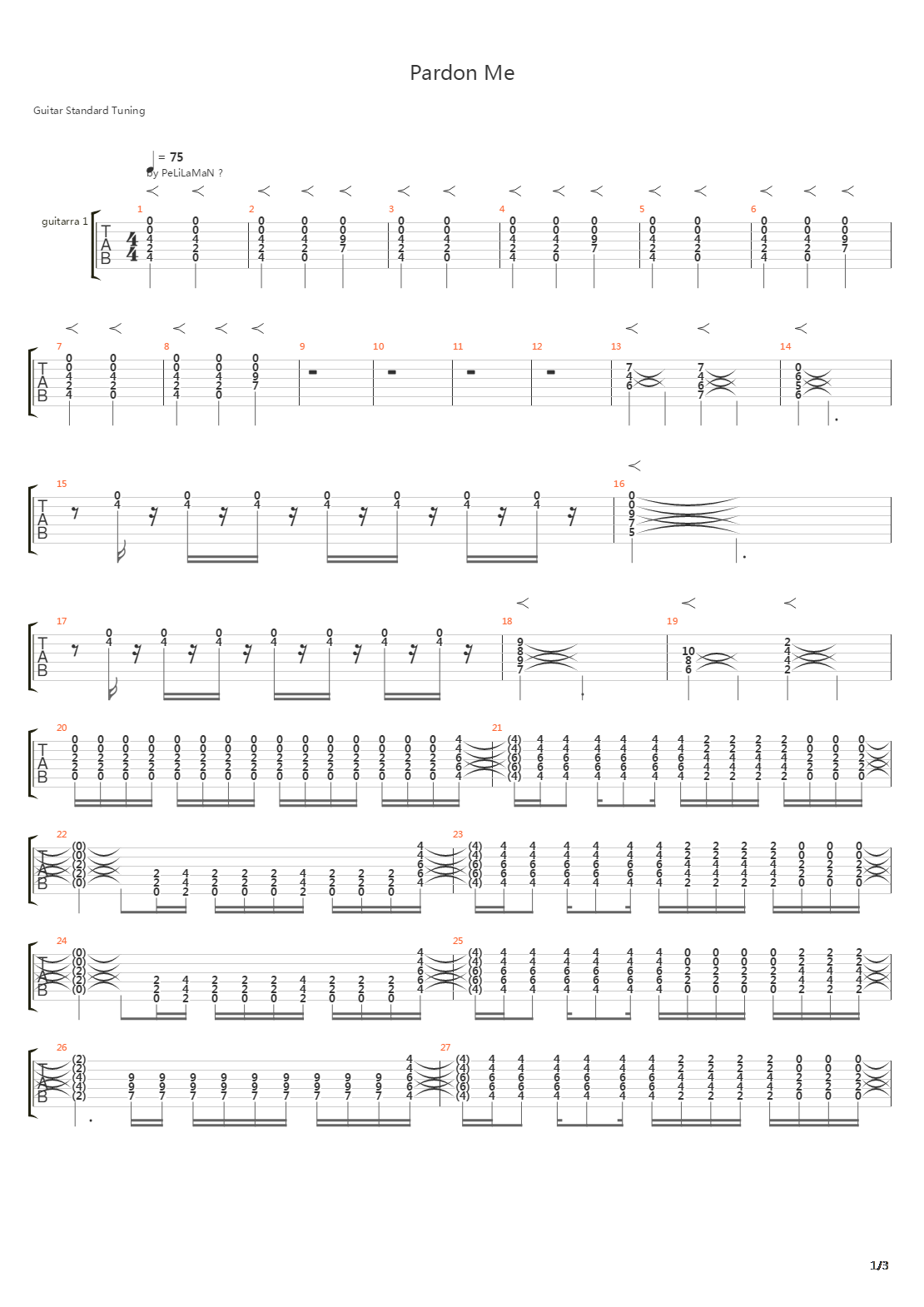 Pardon Me吉他谱