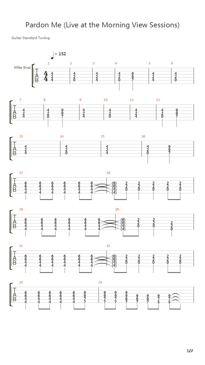 Pardon Me吉他谱