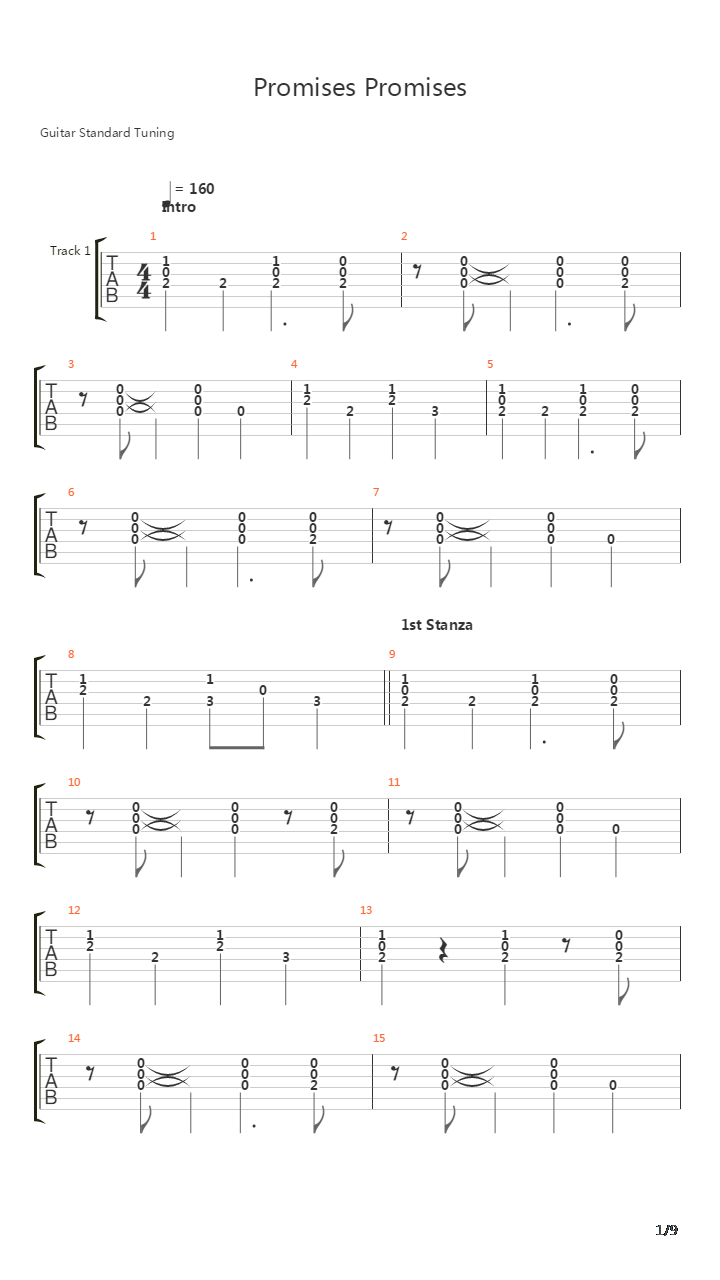 Promises Promises吉他谱