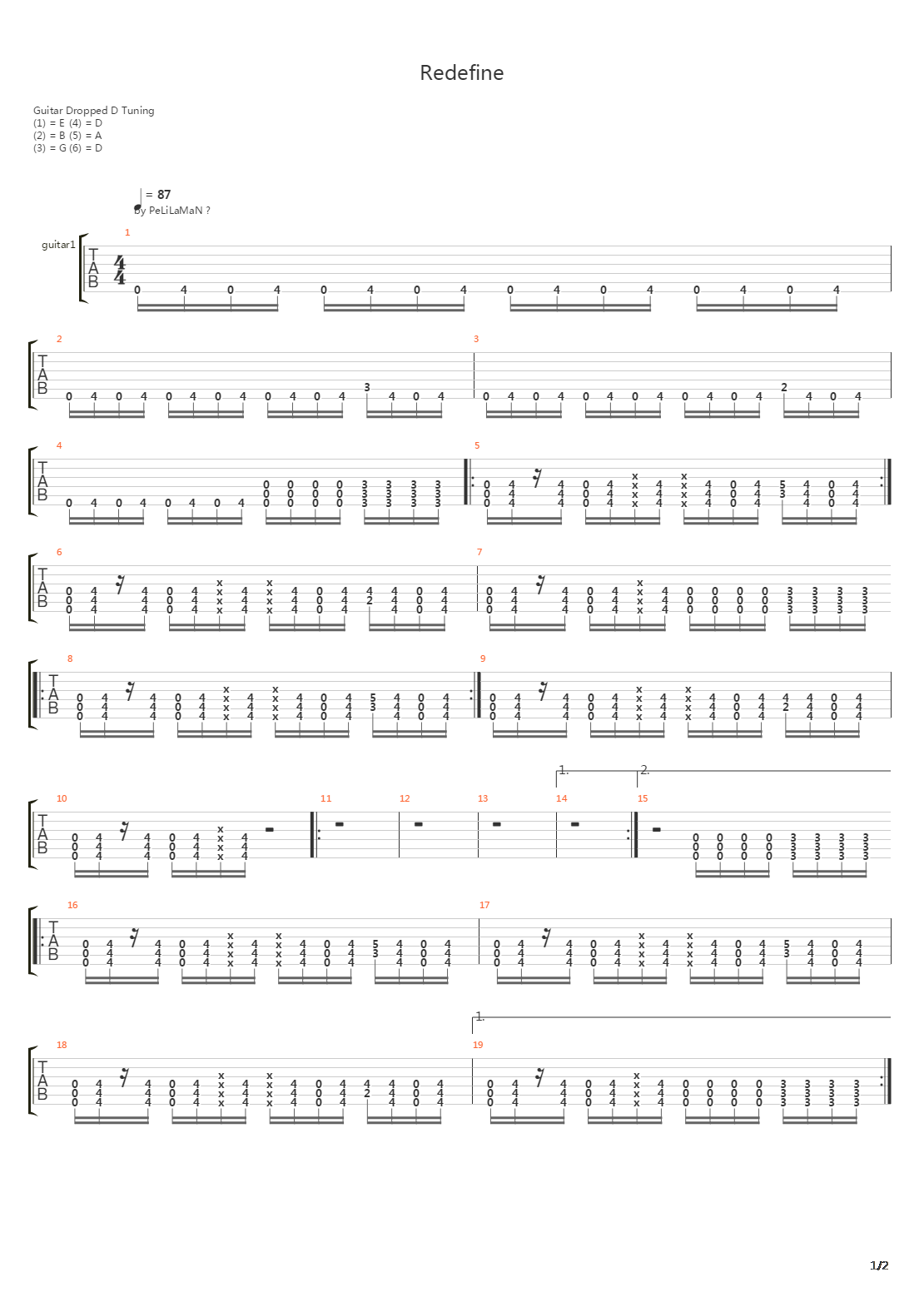 Redefine吉他谱