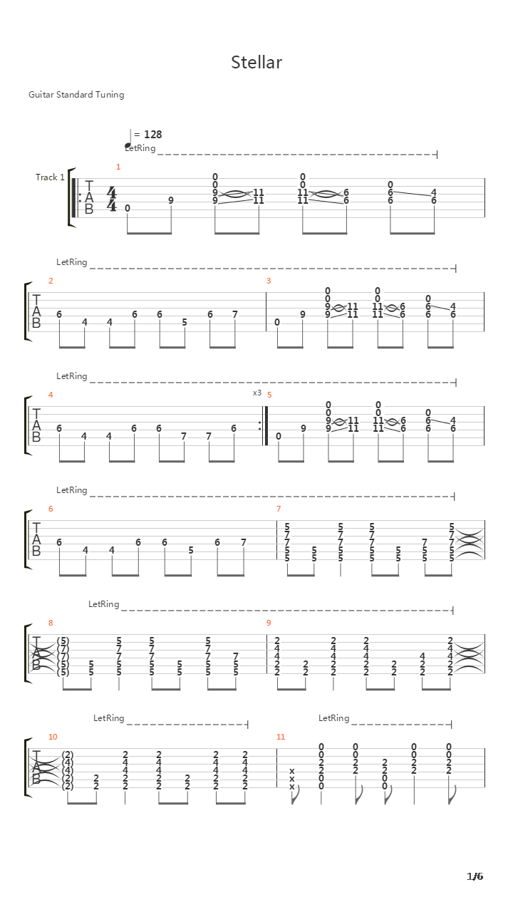 Stellar吉他谱