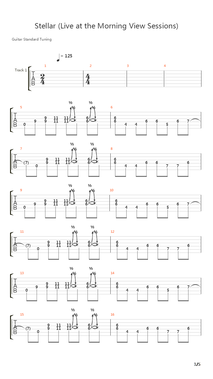 Stellar吉他谱