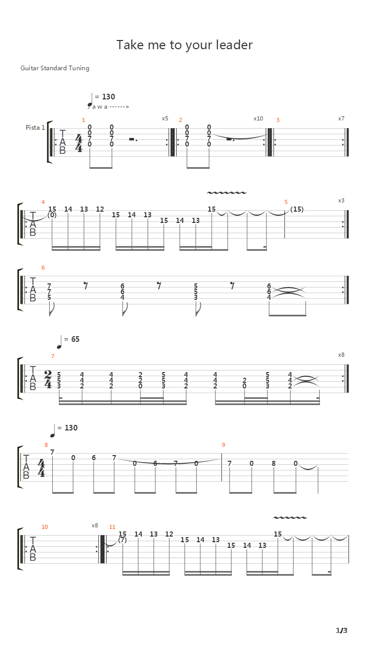 Take Me To Your Leader吉他谱