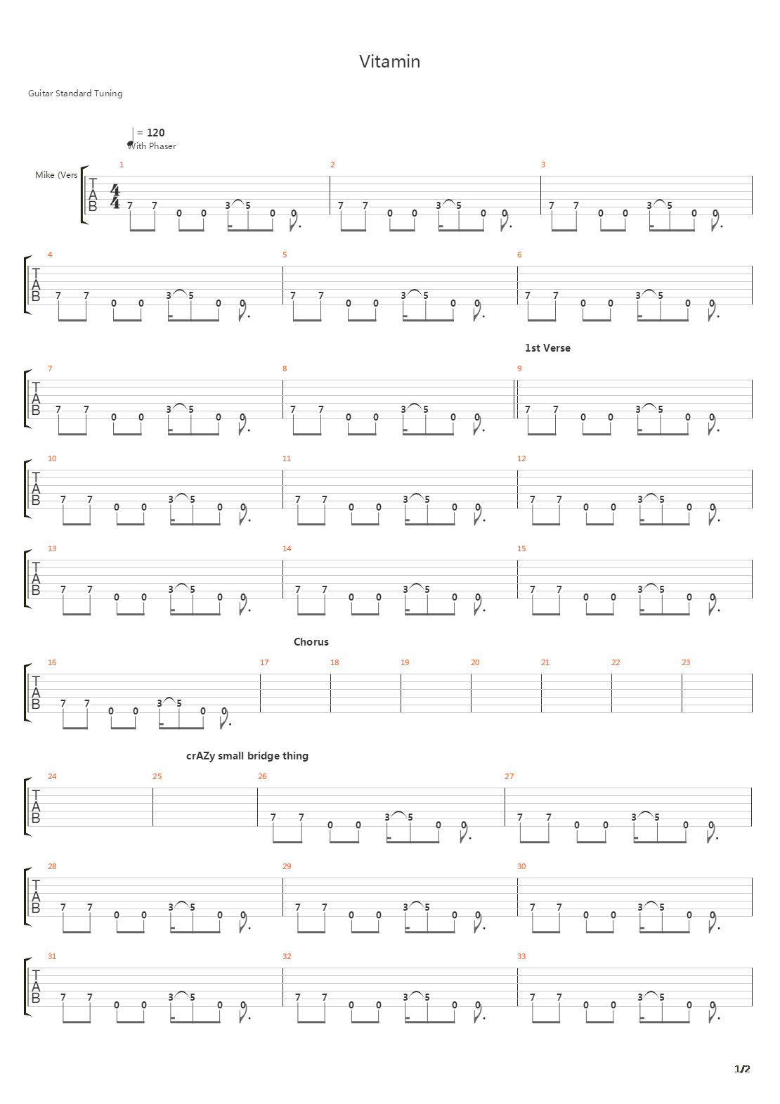 Vitamin吉他谱