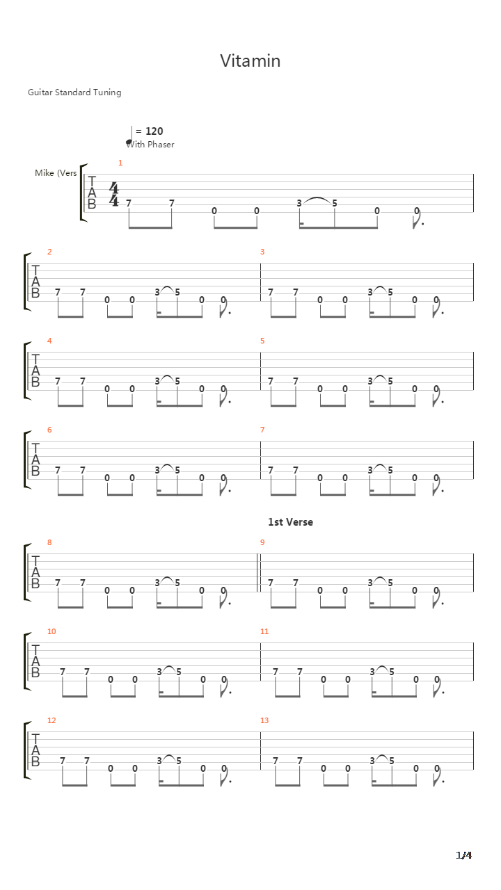 Vitamin吉他谱