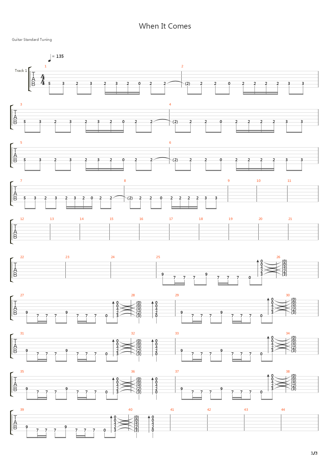 When It Comes吉他谱