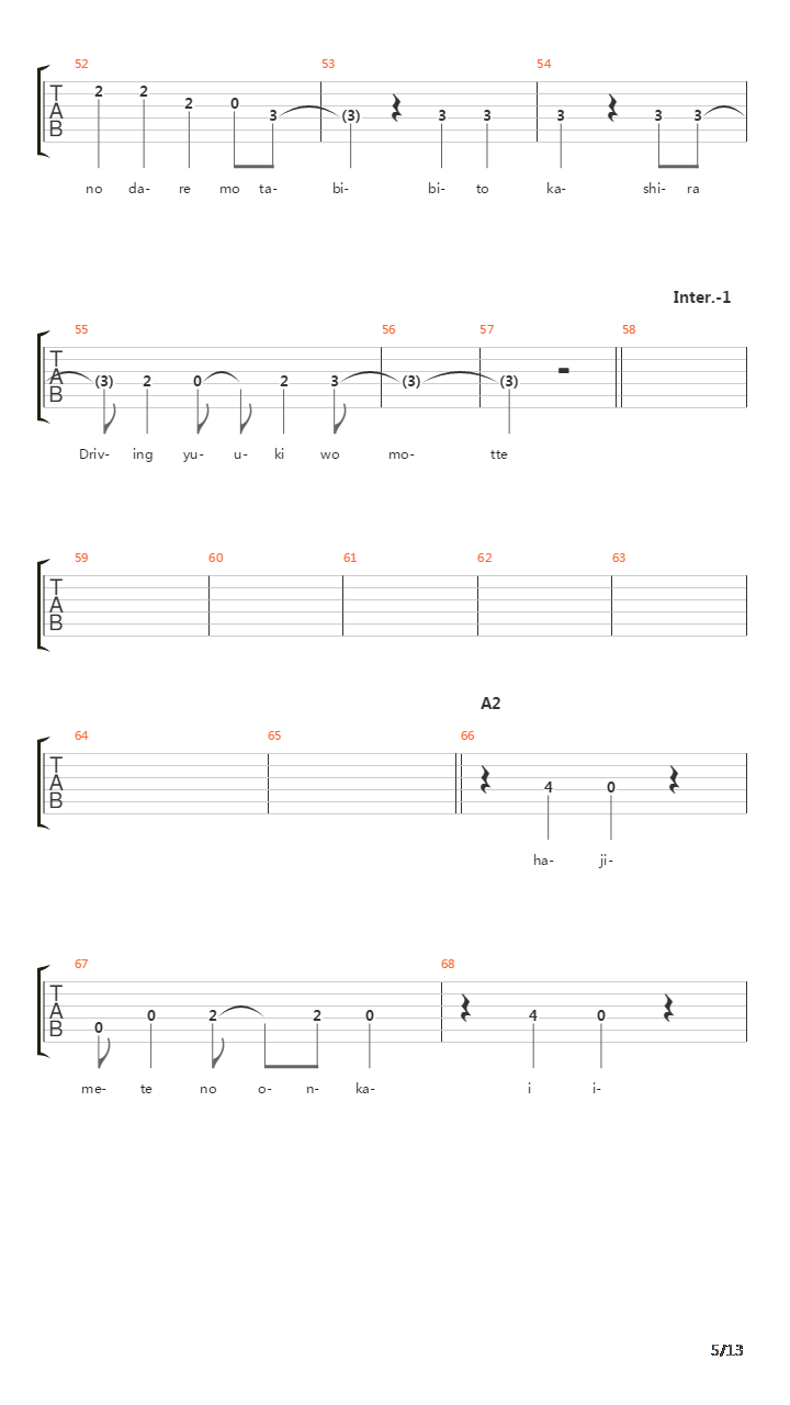 轻音少女(K-on) - Diaryはフォルテシモ(琴吹紬角色歌)吉他谱