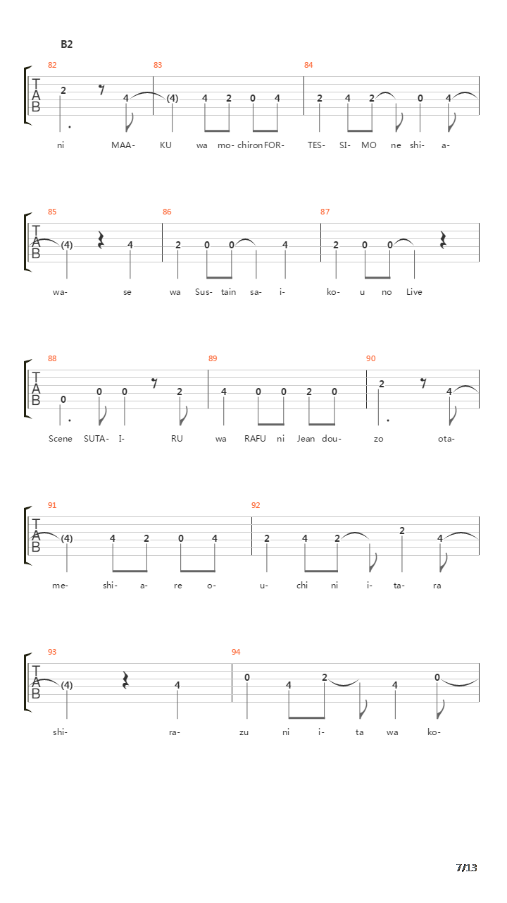 轻音少女(K-on) - Diaryはフォルテシモ(琴吹紬角色歌)吉他谱