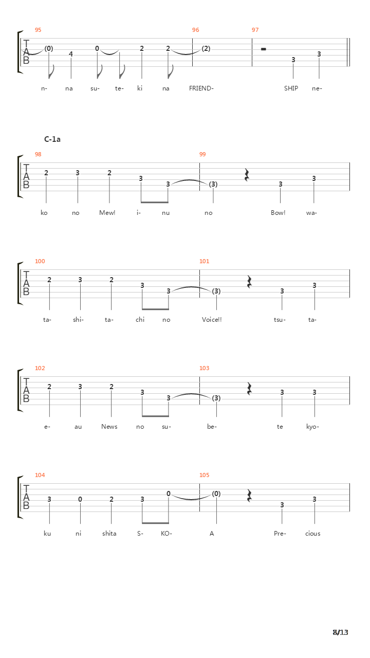 轻音少女(K-on) - Diaryはフォルテシモ(琴吹紬角色歌)吉他谱