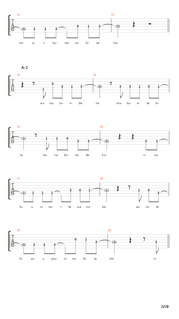 轻音少女(K-on) - Hidamari Living(阳光下的生活)吉他谱