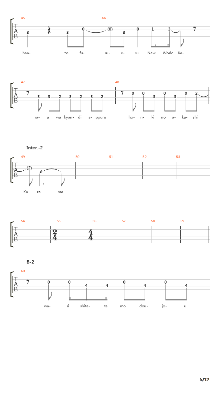 轻音少女(K-on) - Jajauma Way To Go吉他谱