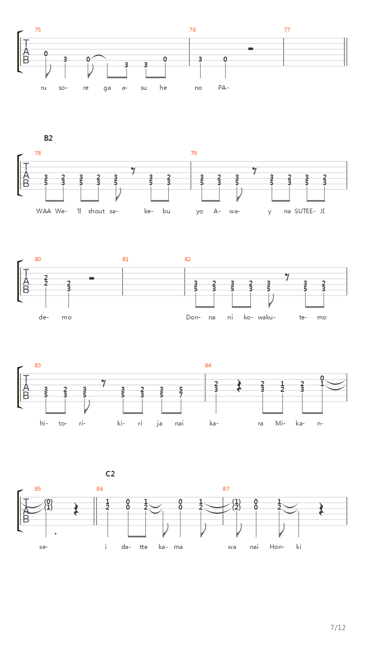 轻音少女(K-on) - Listen吉他谱