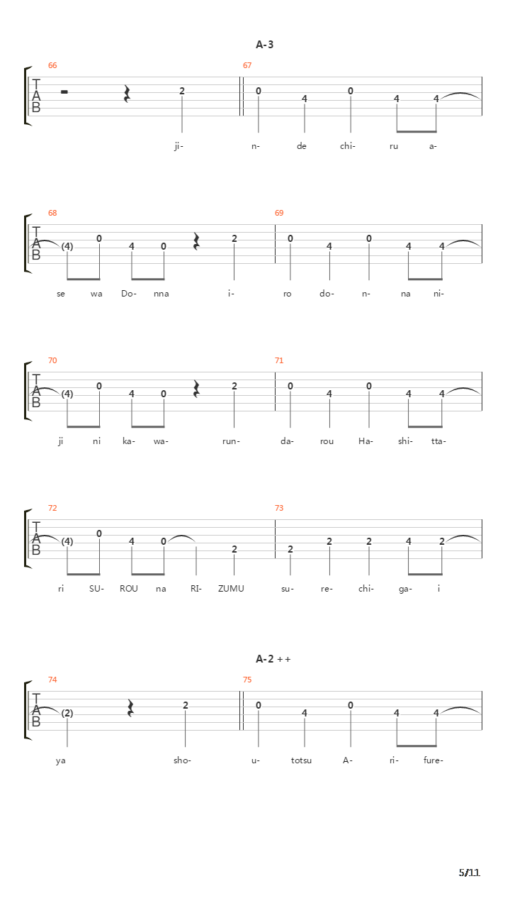 轻音少女(K-on) - Singing!吉他谱