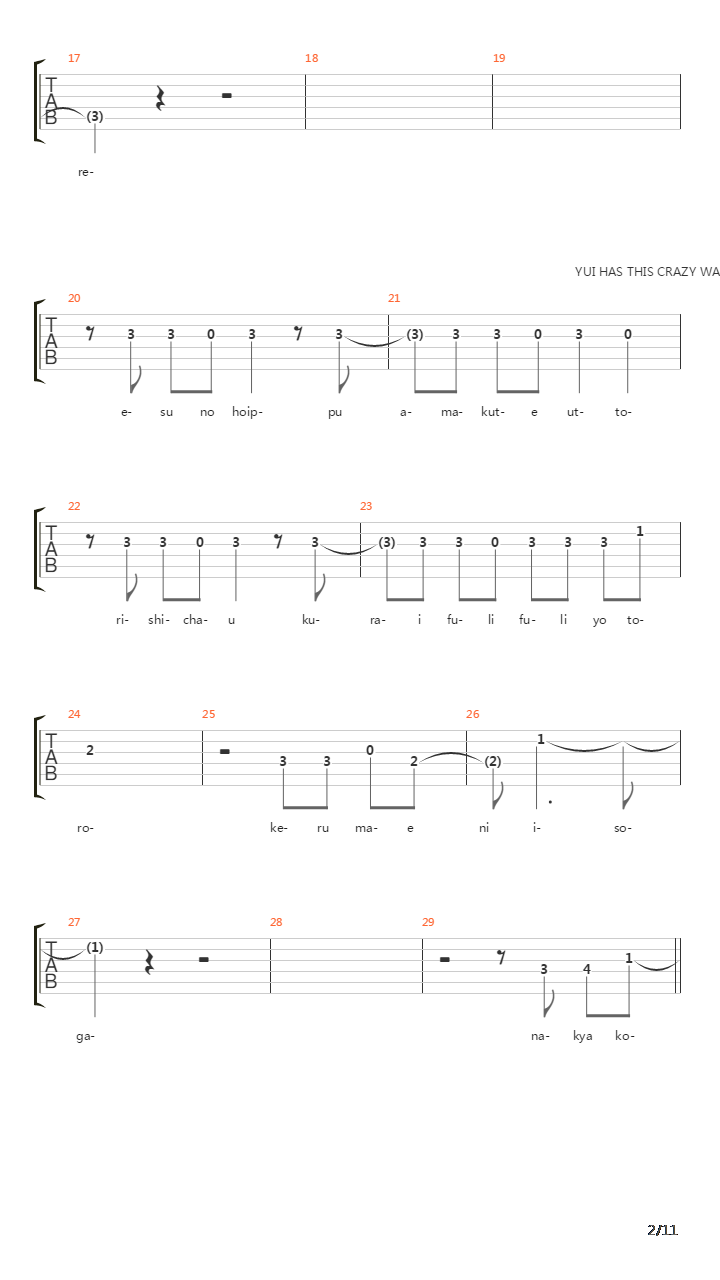 轻音少女(K-on) - いちごパフェが止まらない(草莓圣代止不住)吉他谱