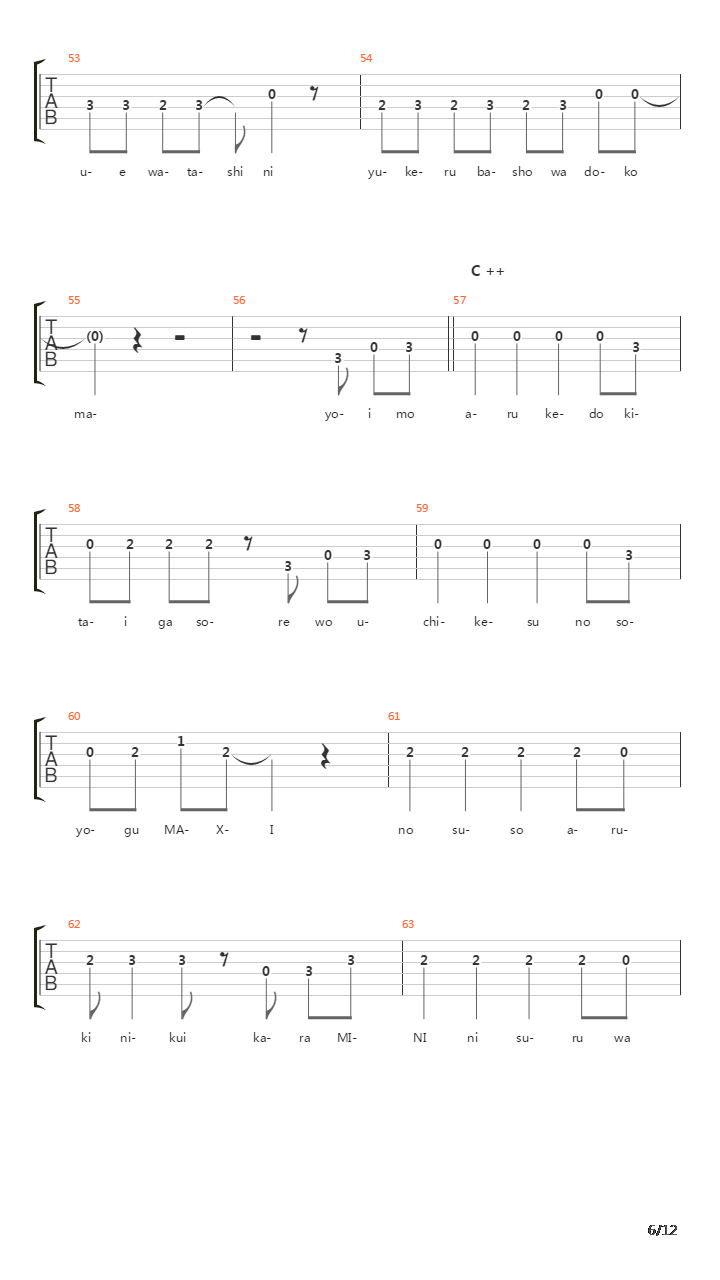 轻音少女(K-on) - 野性の情熱吉他谱