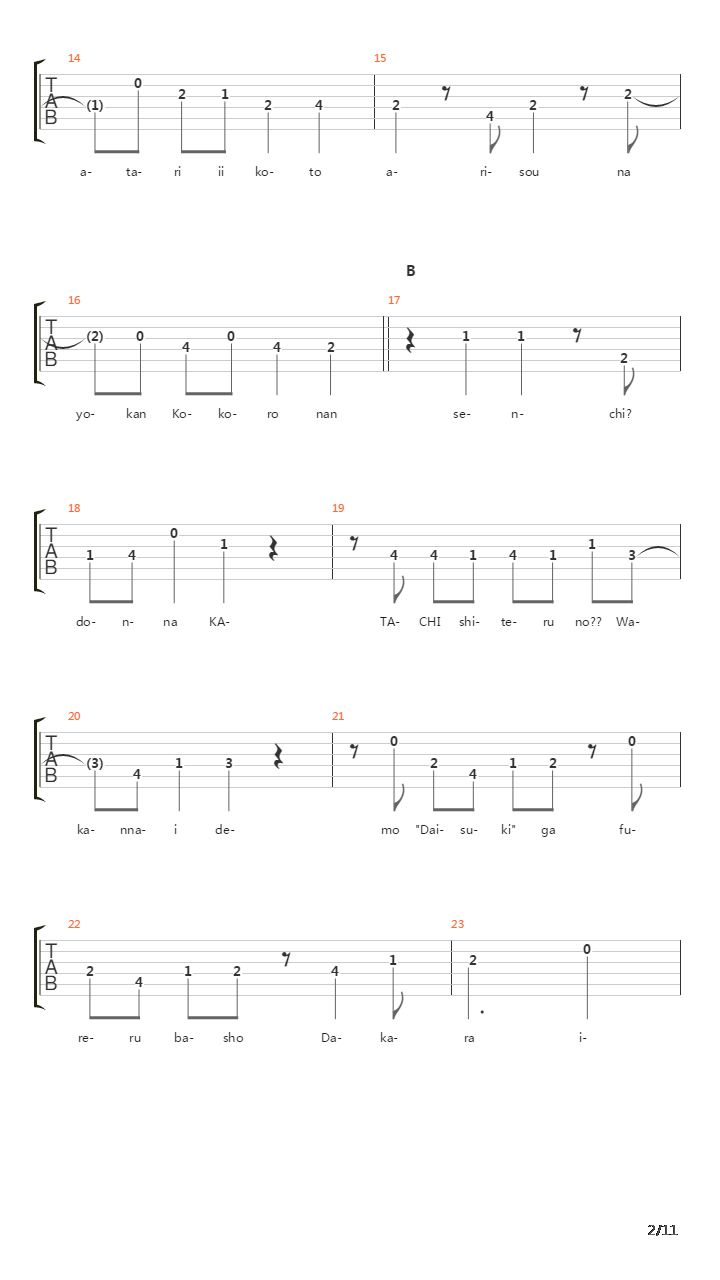 轻音少女(K-on) - 一番いっぱい吉他谱