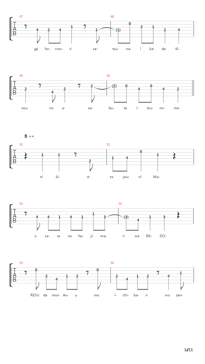 轻音少女(K-on) - 一番いっぱい吉他谱