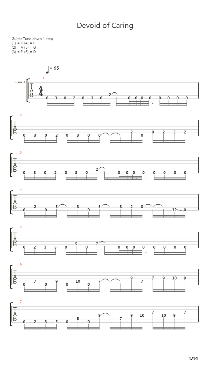 Devoid Of Caring吉他谱