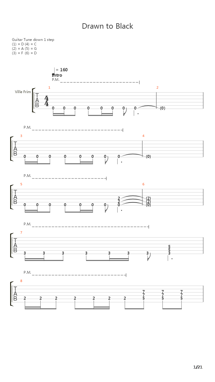 Drawn To Black吉他谱