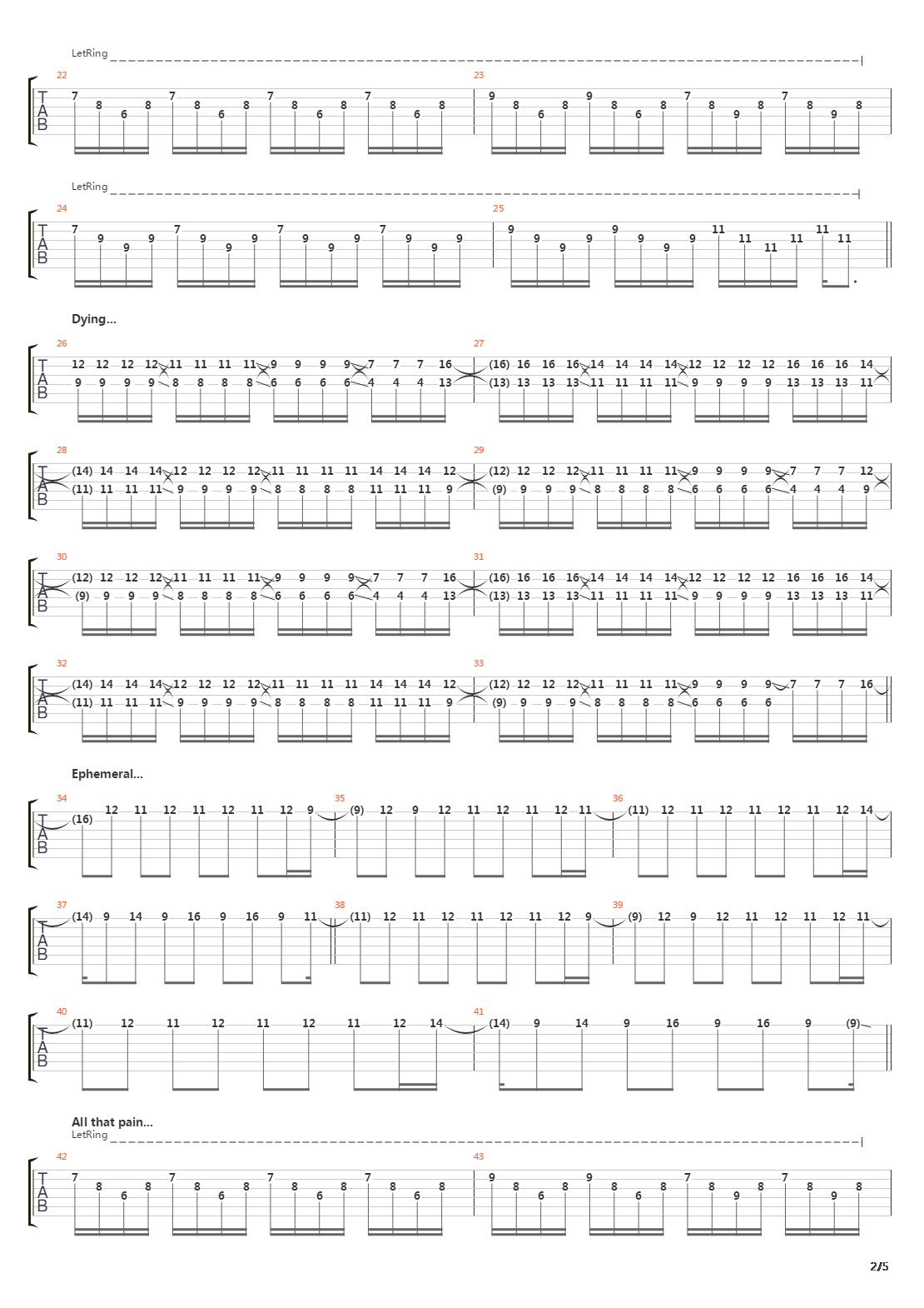 Ephemeral吉他谱