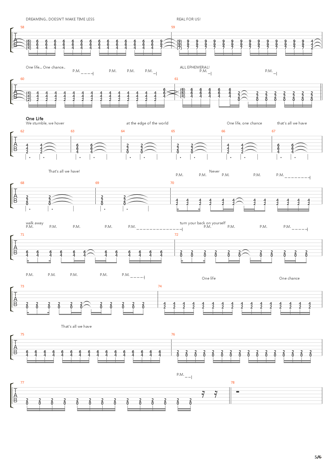 Ephemeral吉他谱