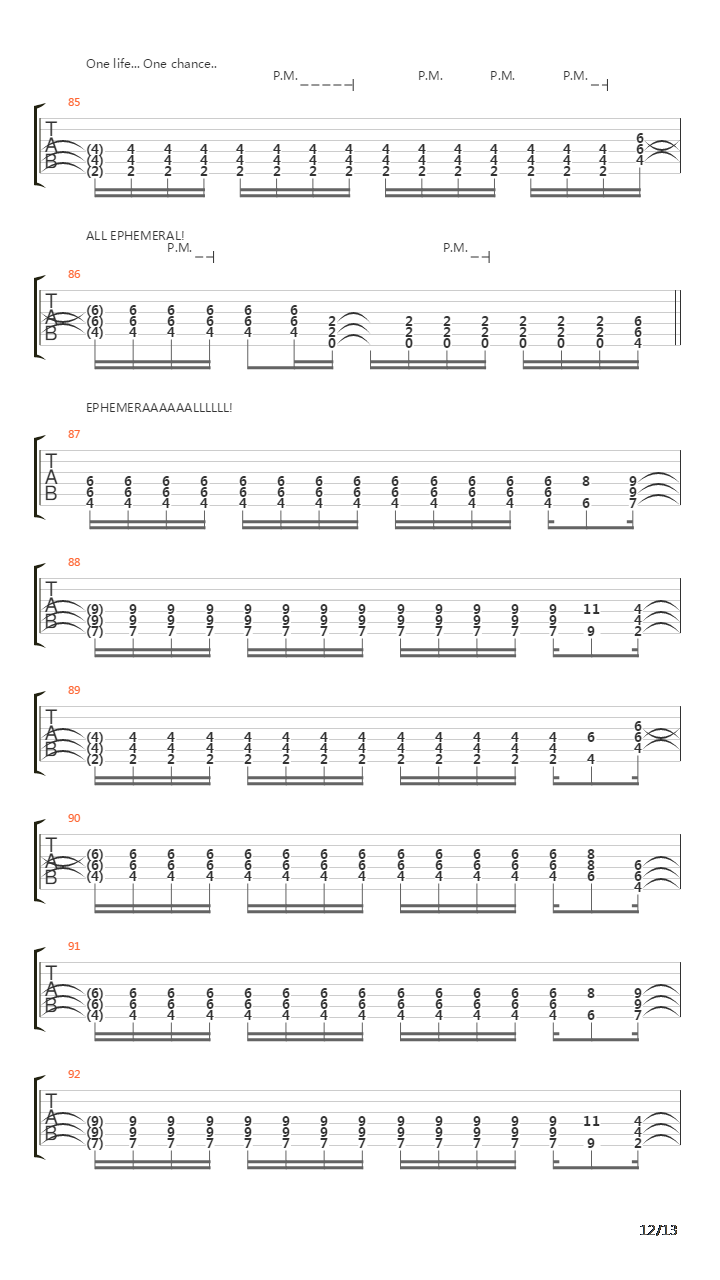 Ephemeral吉他谱