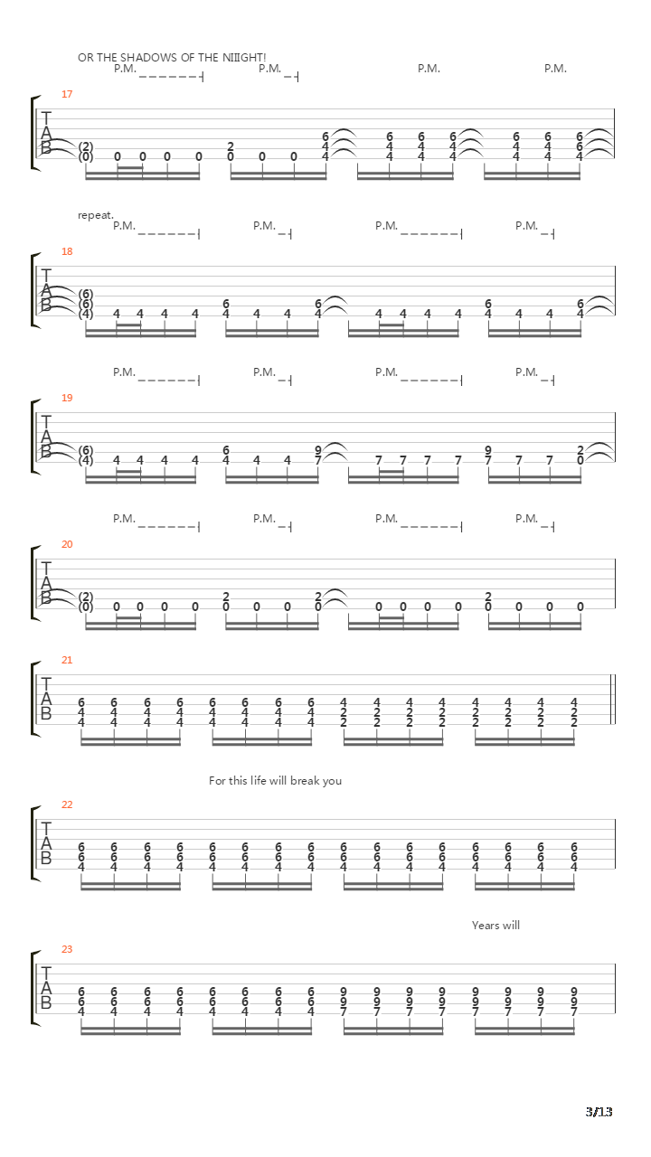 Ephemeral吉他谱