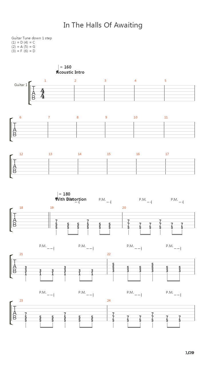 In The Halls Of Awaiting吉他谱