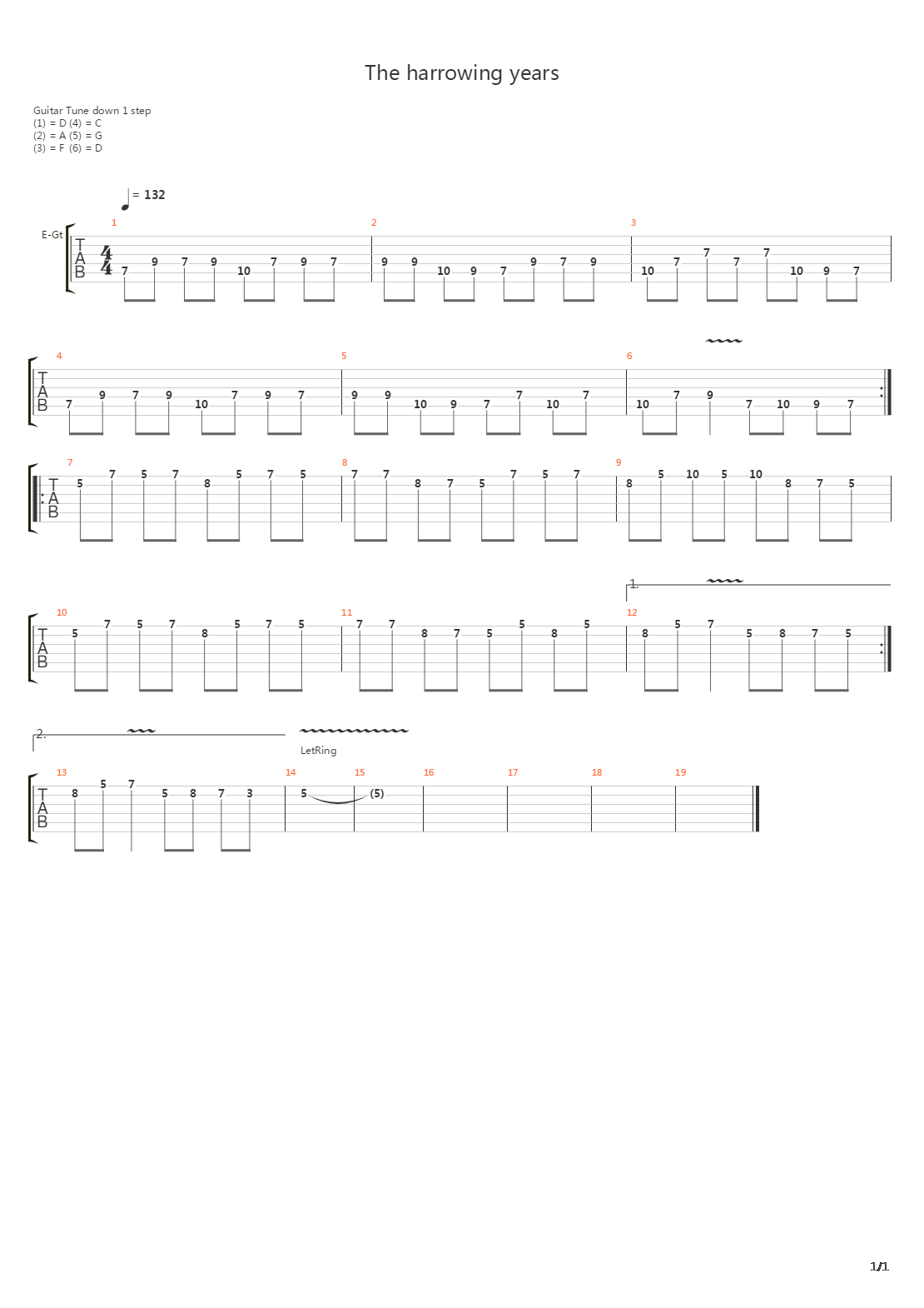 The Harrowing Years吉他谱