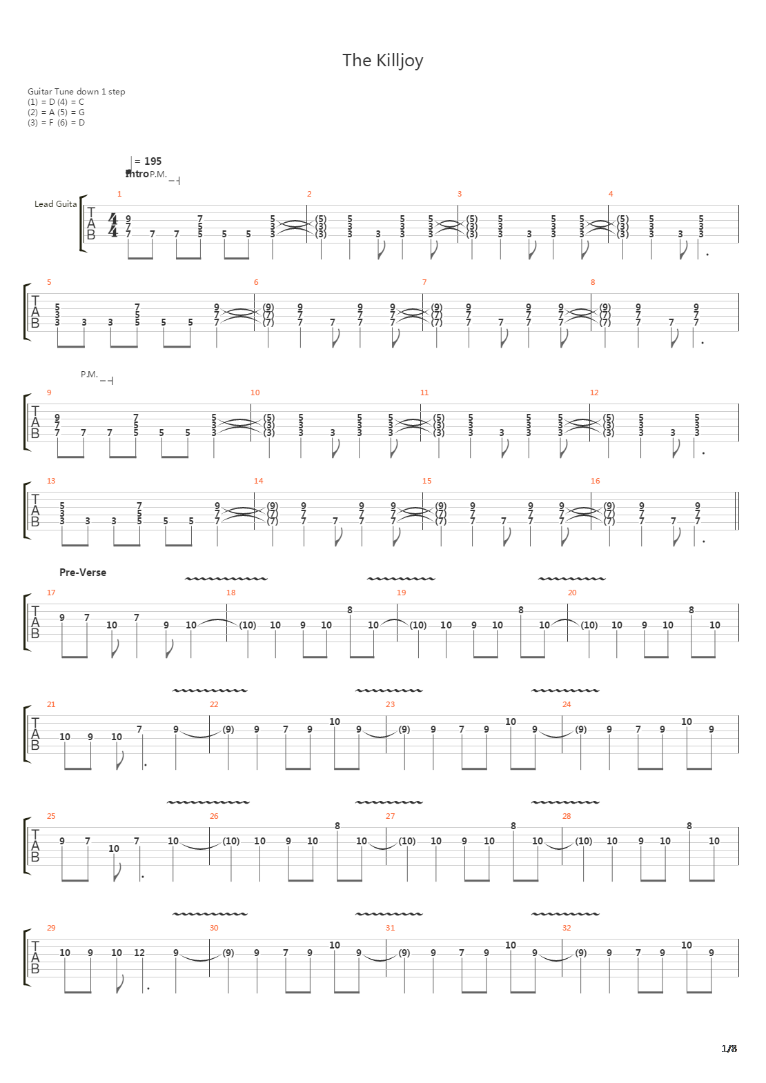 The Killjoy吉他谱
