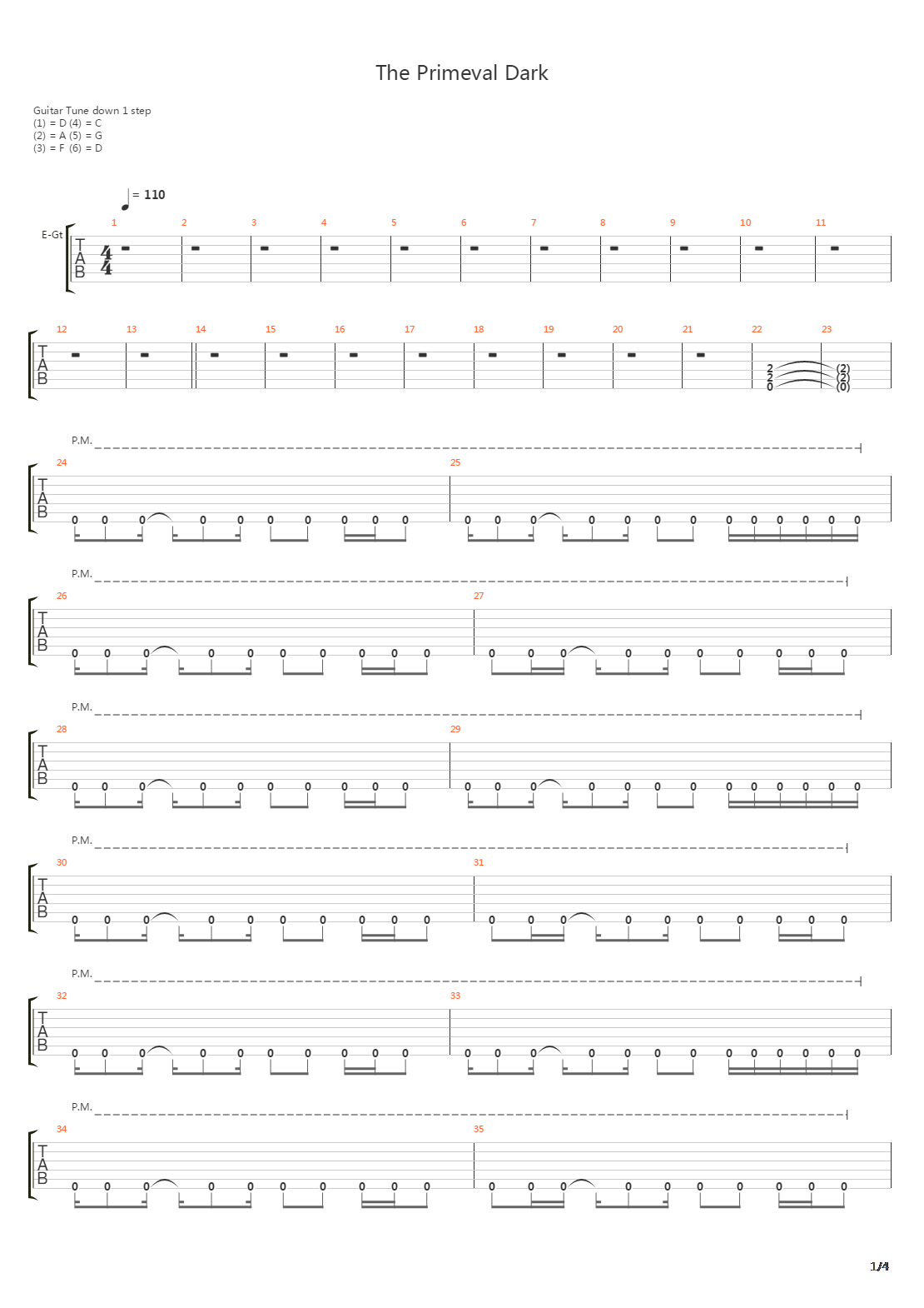 The Primeval Dark吉他谱