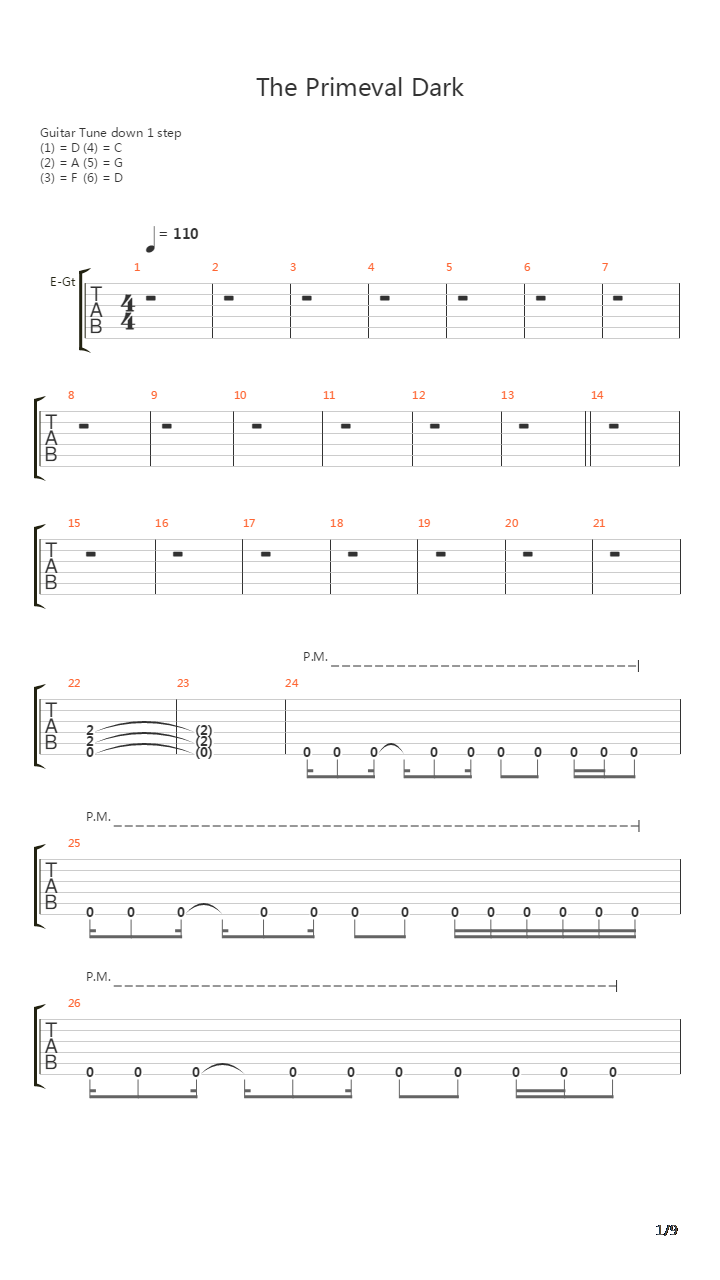 The Primeval Dark吉他谱