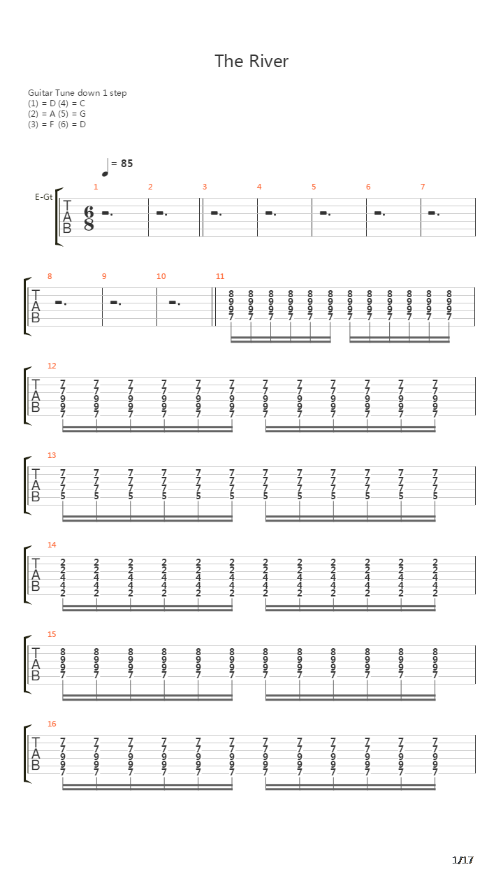The River吉他谱