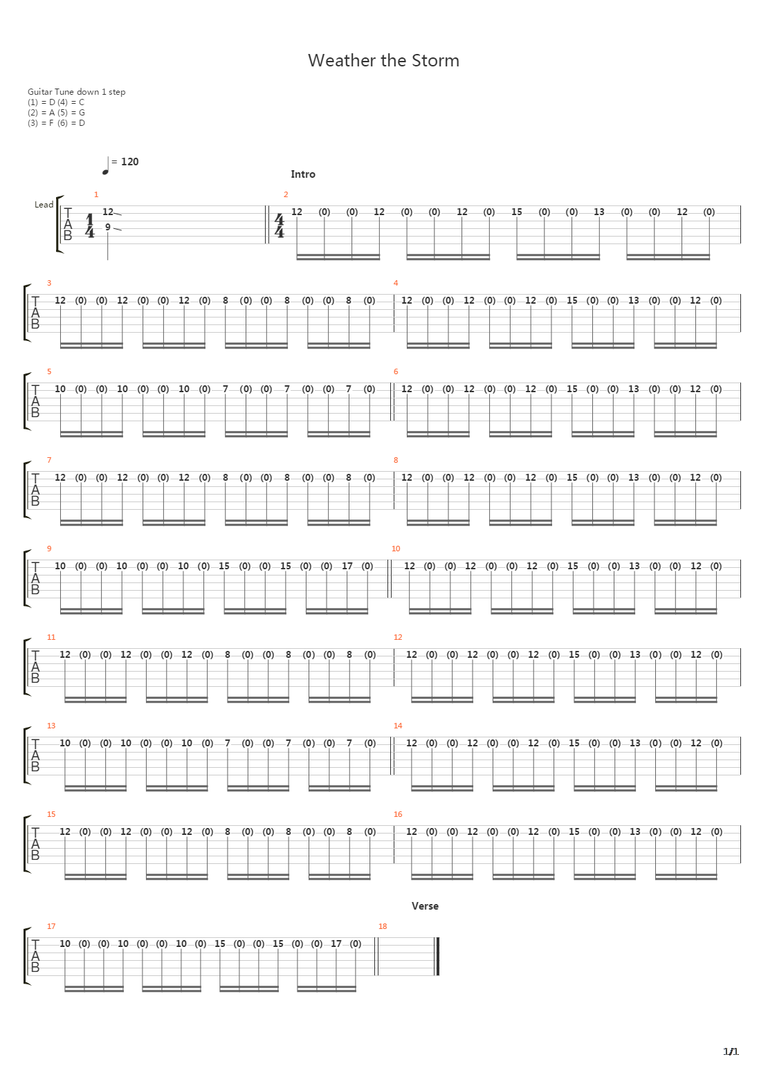 Weather The Storm吉他谱