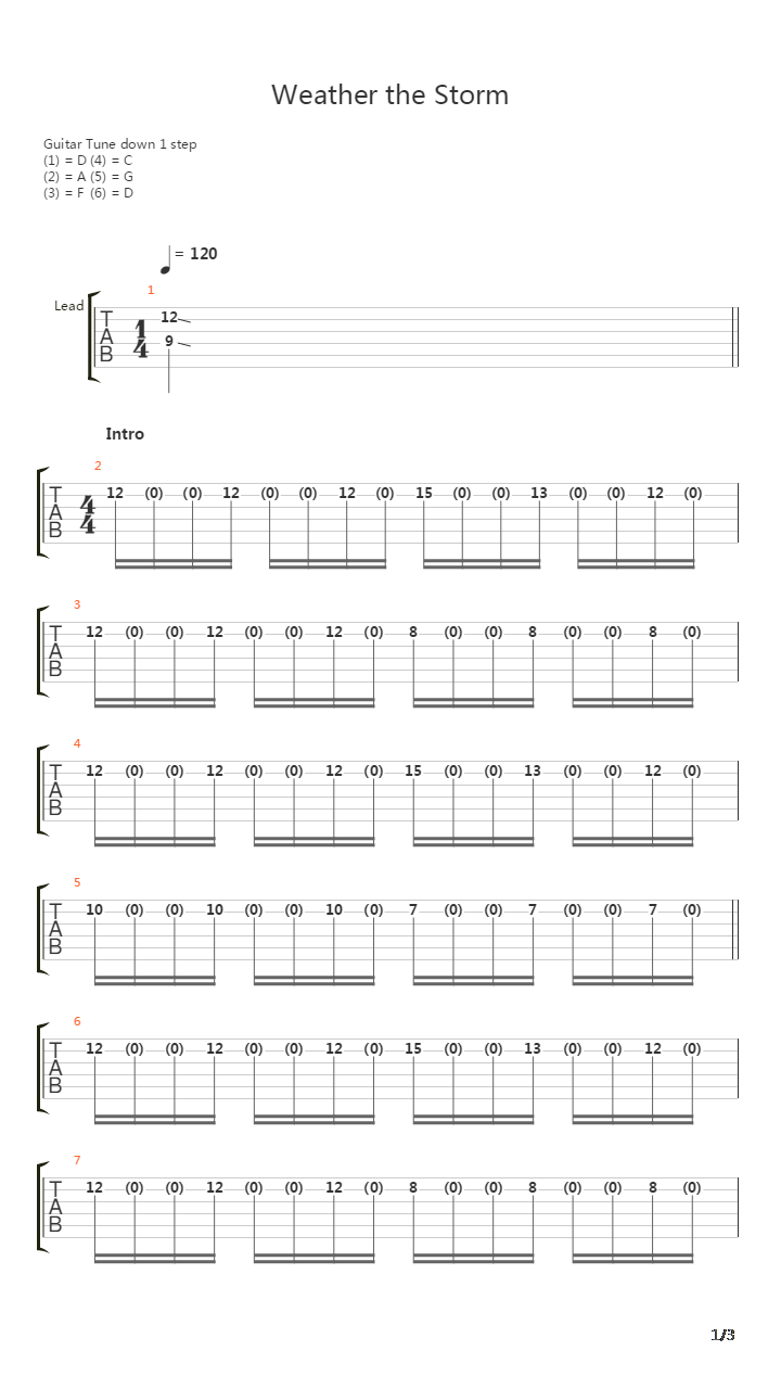 Weather The Storm吉他谱