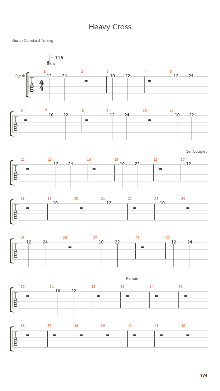 Heavy Cross吉他谱