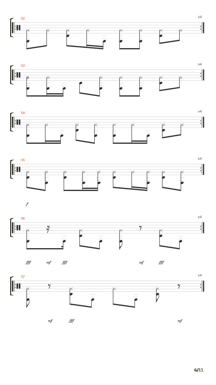 架子鼓基本节奏型吉他谱(gtp谱,鼓,鼓谱,练习曲)