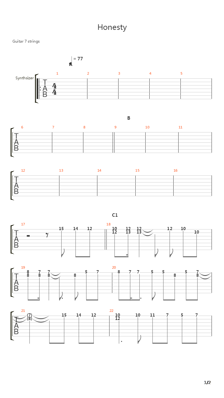 白色相簿2(White Album 2) - Honesty吉他谱