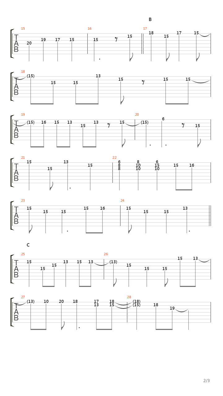 白色相簿2(White Album 2) - 冬の街路树(冬日的行道树)吉他谱