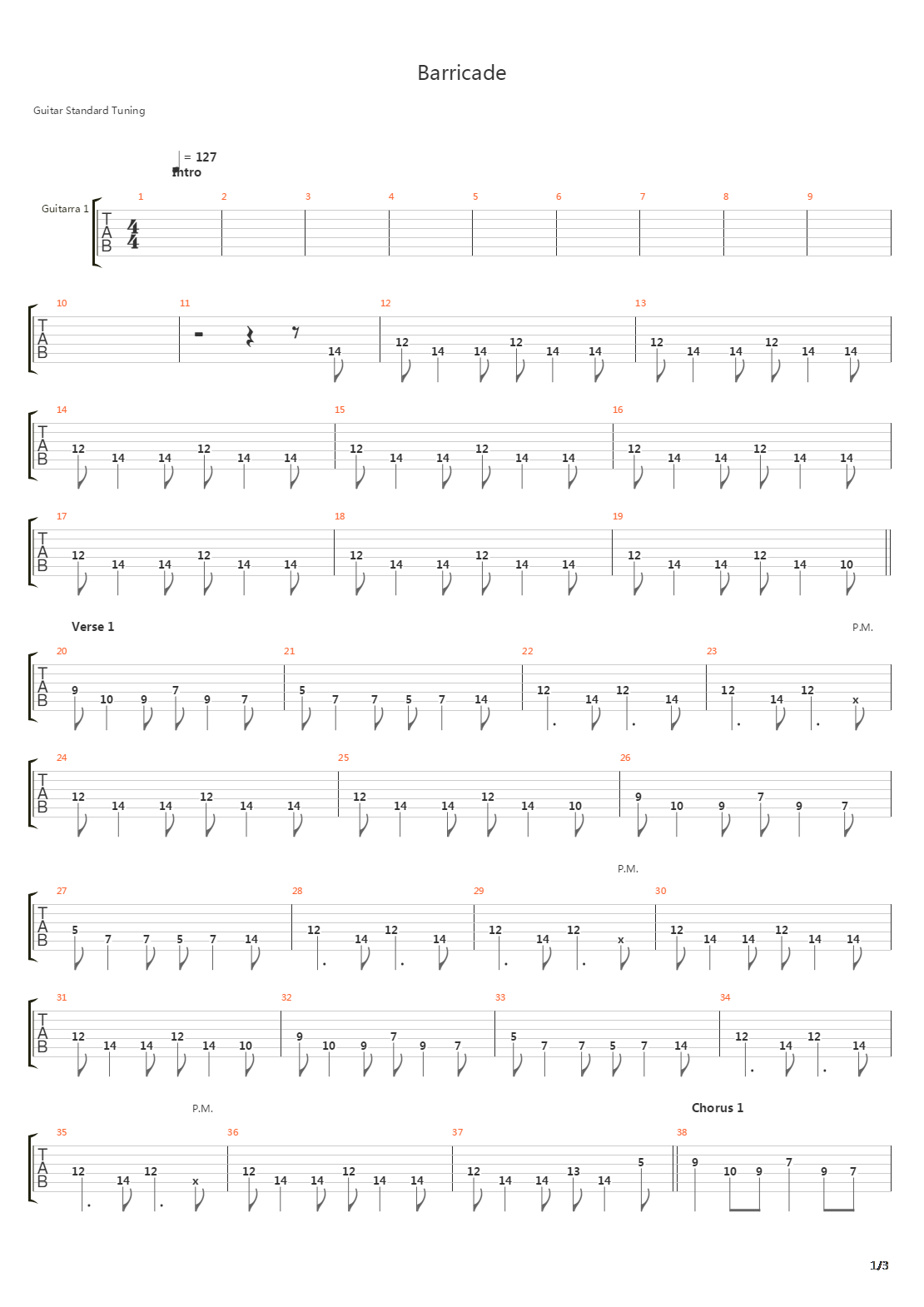 Barricade吉他谱